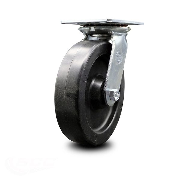 8 Inch Heavy Duty Top Plate Polyolefin Swivel Caster with Ball Bearing SCC